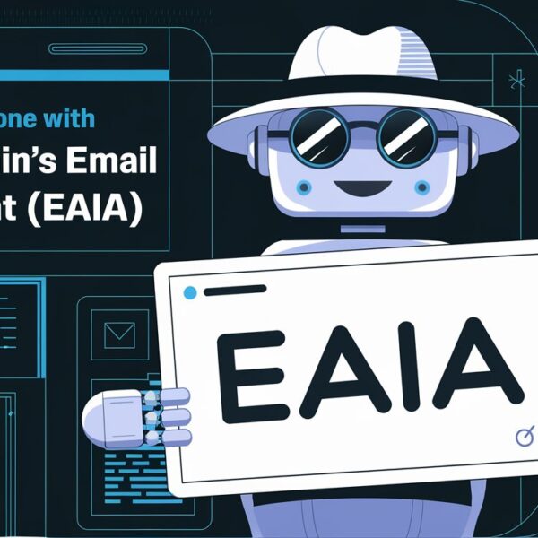 Infographic showcasing LangChain EAIA (AI Email Assistant) and its features